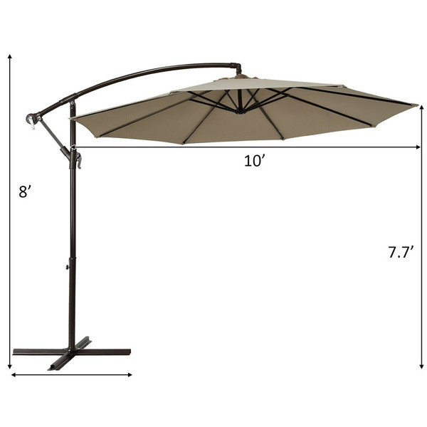 10-Foot Patio Offset Hanging Umbrella with Easy Tilt Adjustment product image