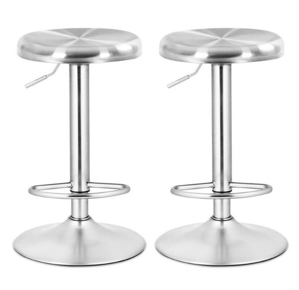 Brushed Stainless Steel Swivel Bar Stools (Set of 2) product image