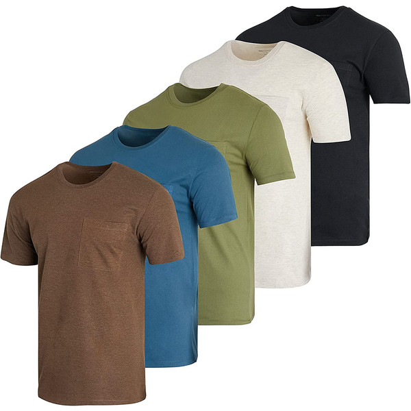 Men's Cotton Crew Neck Pocket T-Shirts (5-Pack) product image