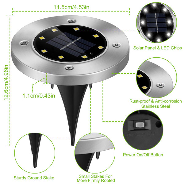 Solarek® Solar-Powered Outdoor Pathway Light (4- or 8-Pack) product image