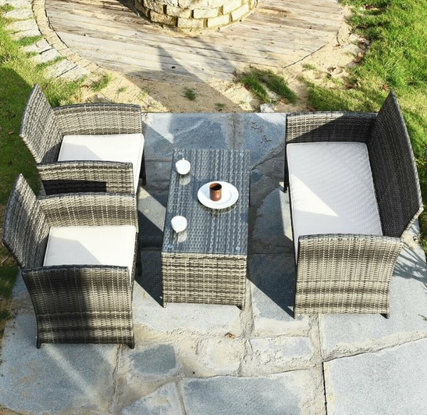4-Piece Gray Rattan Patio Furniture Set product image
