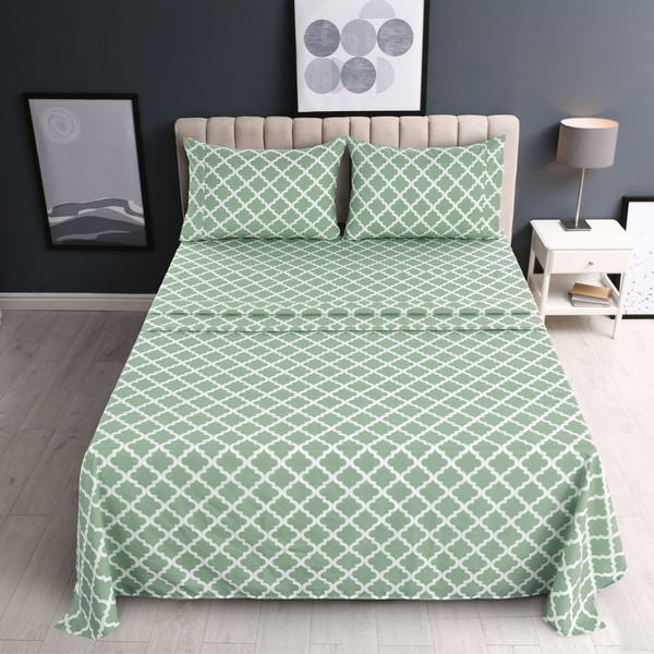 4-Piece Premium Quatrefoil Microfiber Bedding Set product image