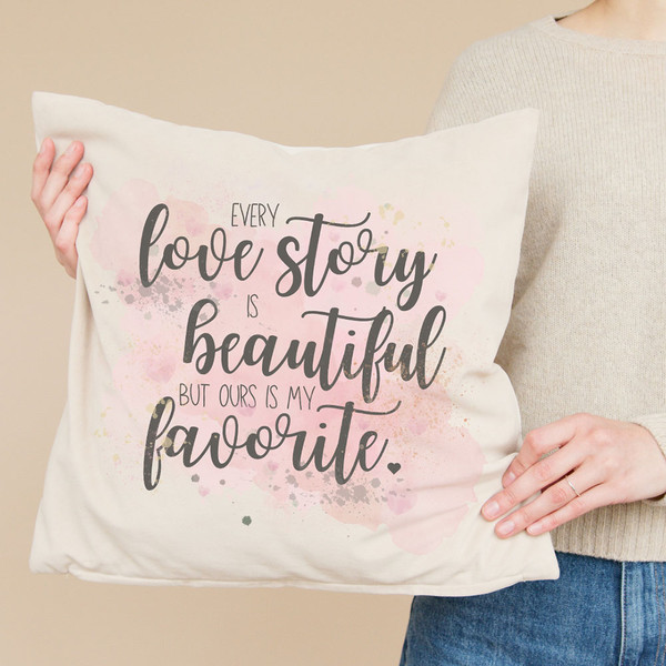 18-Inch Farmhouse 'Every Love Story...' Graphic Pillow Cover product image