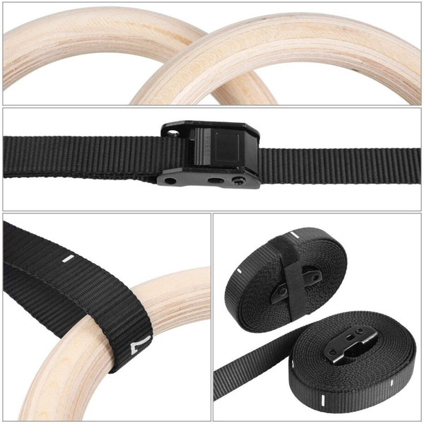 Wood Gymnastic Rings with Straps and Buckles product image