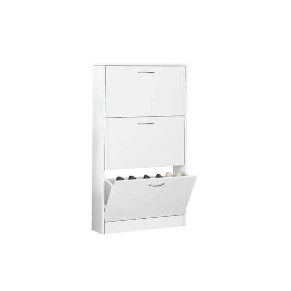 3-Tier Wooden Flip-Down Shoe Storage Cabinet product image