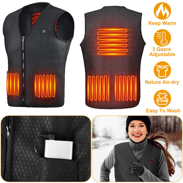 N'Polar™ 5-Zone Fleece-Lined Heated Vest (Requires Power Bank) product image