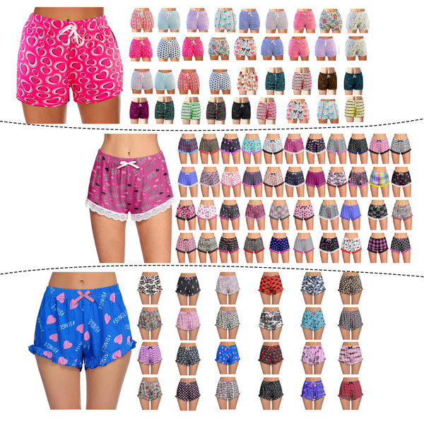 Women's Soft Printed Lounge Pajama Shorts (3-Pack) product image