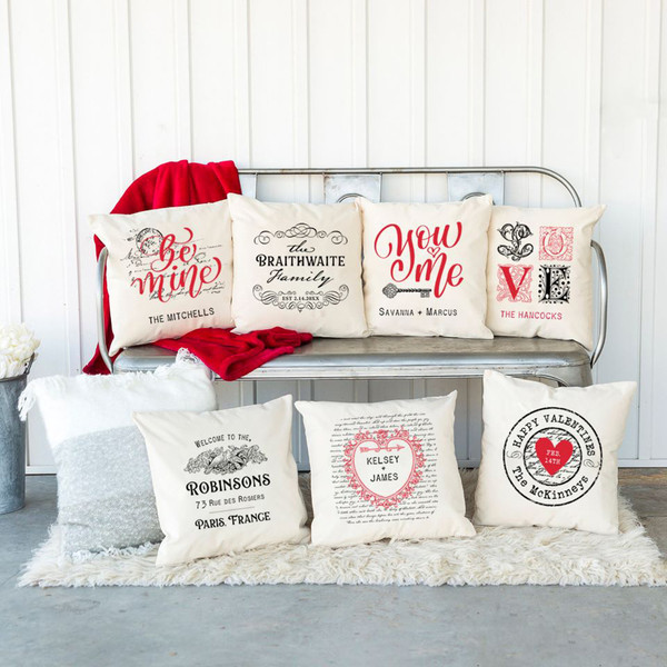 Personalized Valentine Throw Pillow Covers product image