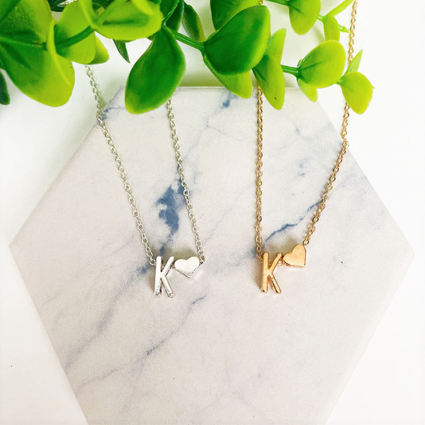 Dainty Initial with Heart Necklace  product image