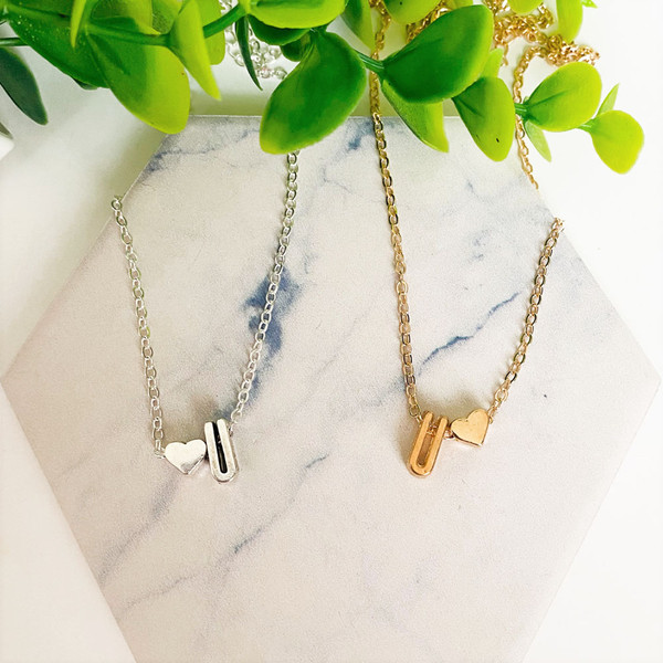 Dainty Initial with Heart Necklace  product image