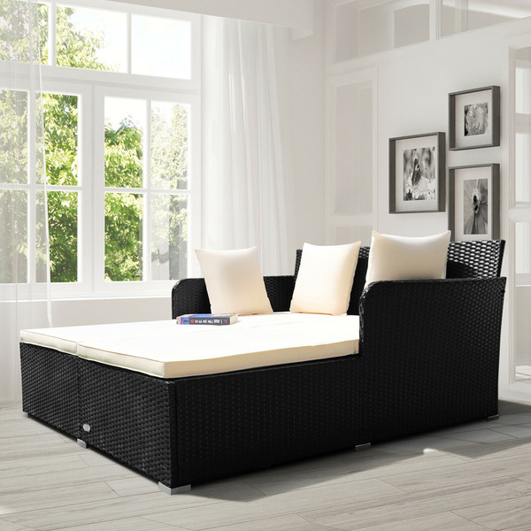 Cushioned Outdoor Patio Rattan Daybed product image