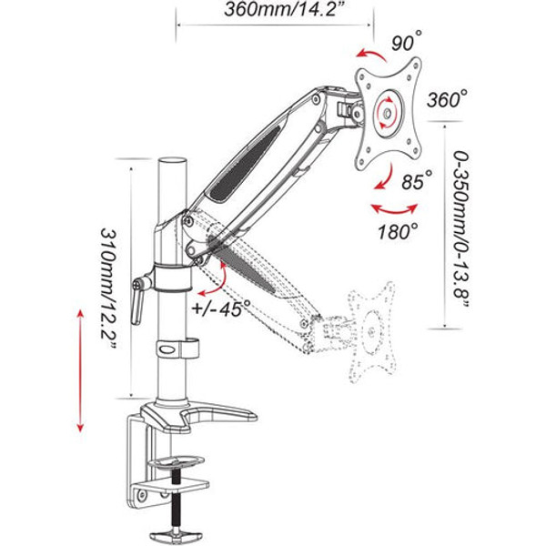 Ergo Elements® Lift Single Screen Monitor Mount Arm product image