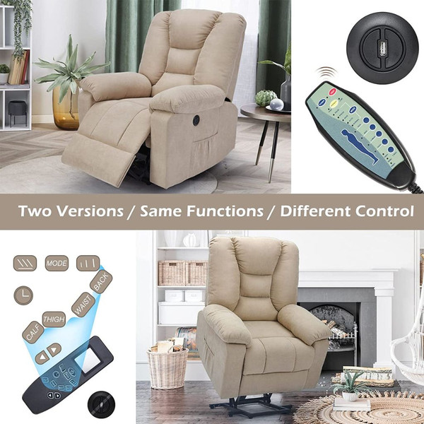 Electric Power Lift Recliner Chair with Side Pockets and Heated Massage product image