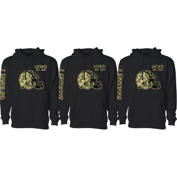 Women's Ultimate Black Camo Football Pullover Hoodie product image