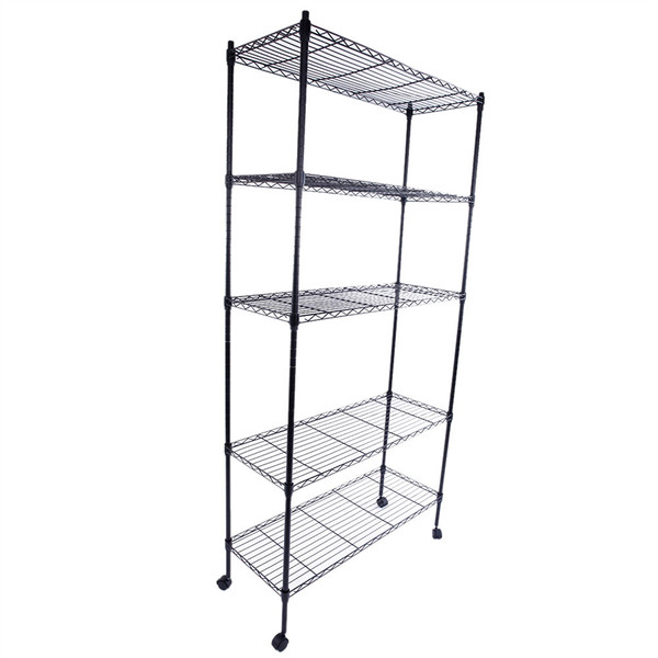 5-Layer Plastic-Coated Iron Shelf with Wheels product image