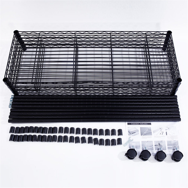 5-Layer Plastic-Coated Iron Shelf with Wheels product image