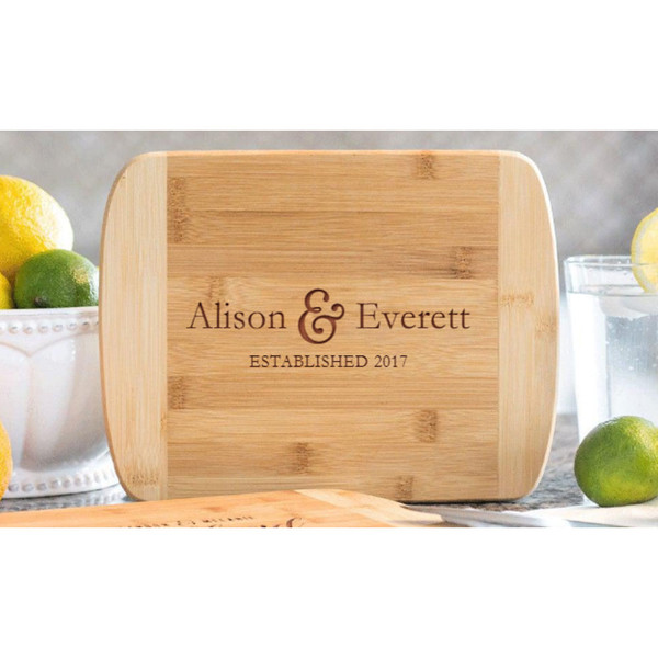 Personalized 8.5" x 11" Bamboo Cutting Board with Rounded Edge product image
