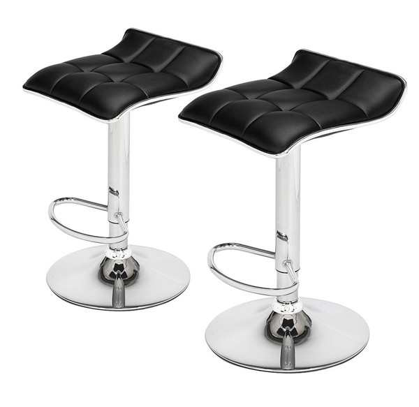 Curved-Top Adjustable-Height Modern Bar Stools (Set of 2) product image