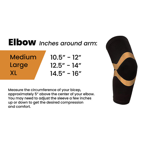 Copper Compression Elbow Support Sleeve for Pain Relief (1-Pair) product image
