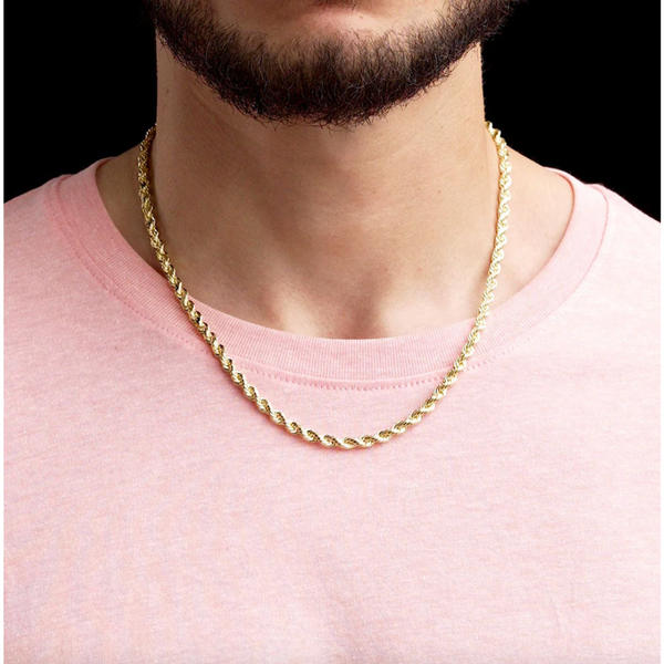 18K Yellow Gold-Plated Diamond-Cut Rope Necklace product image