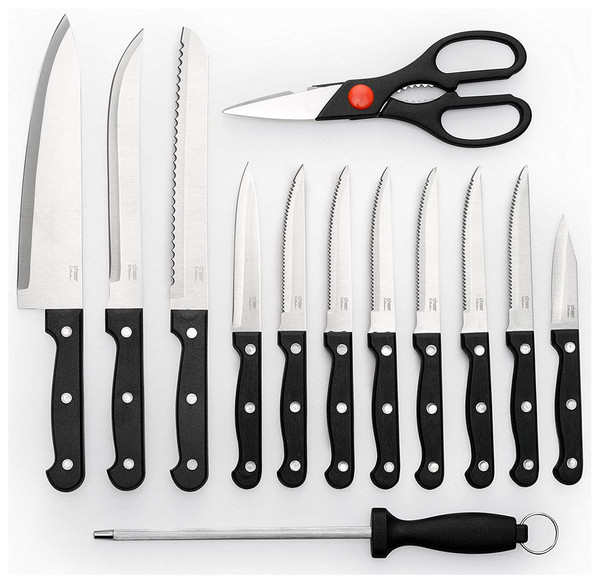 Cheer Collection 13-Piece Stainless Steel Knife Set with Wooden Block product image