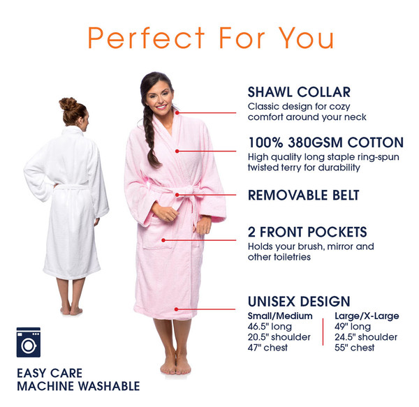 Luxurious Cotton Terry Bathrobe With Shawl Collar product image