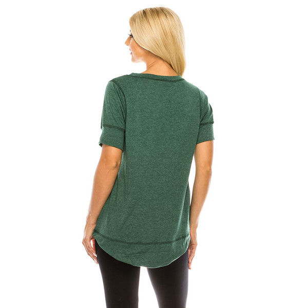 Casual Loose Fit Raglan Cross Stitch Comfy Tees product image