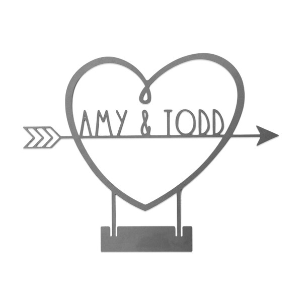 Personalized Heart-Shaped Tabletop Metal Sign product image