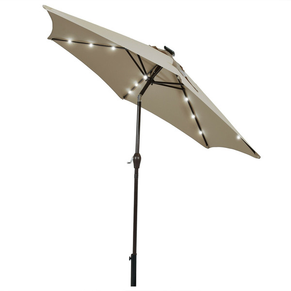 Solar LED Lighted 9' Patio Market Umbrella product image