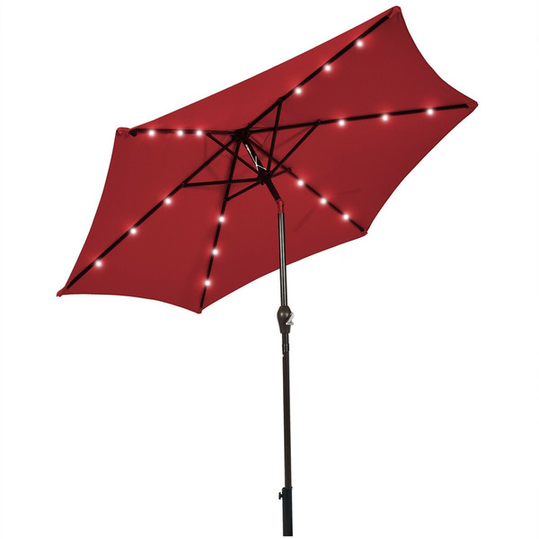 Solar LED Lighted 9' Patio Market Umbrella product image