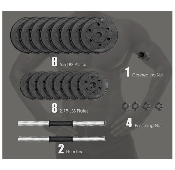 Adjustable Plate 66-Pound Dumbbell Set product image