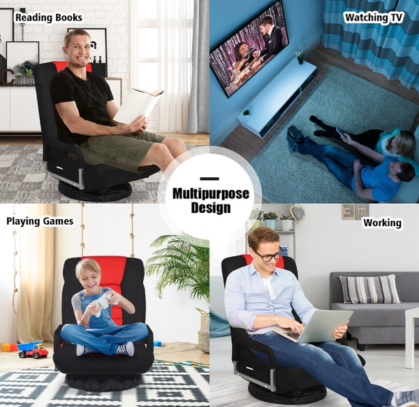 360-Degree Swivel Floor Chair with Adjustable Backrest product image