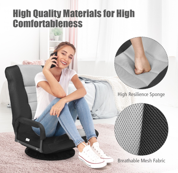 360-Degree Swivel Floor Chair with Adjustable Backrest product image