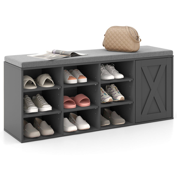 9-Cubby Shoe Bench with Padded Cushion product image