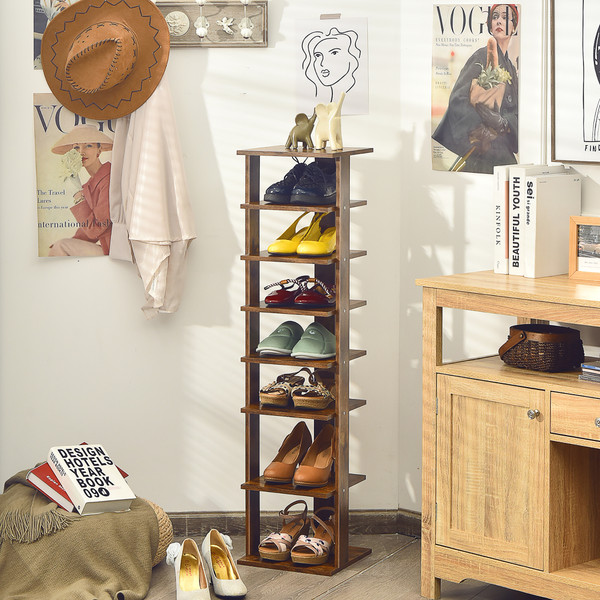 7-Tier Vertical Free-Standing Shoe Rack Tower product image