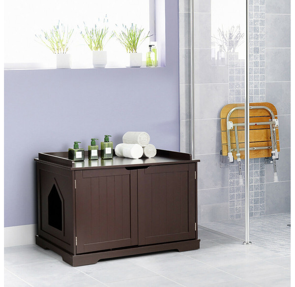 Cat Litter Box Cabinet Storage Bench product image