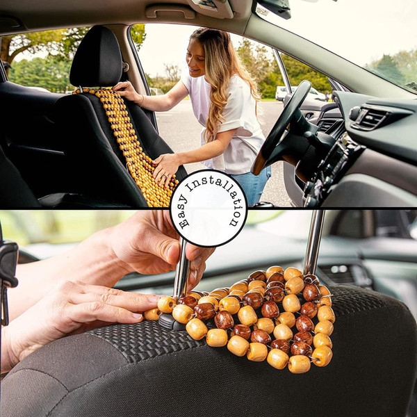 Zone Tech® Wood Beaded Car Seat Cover product image