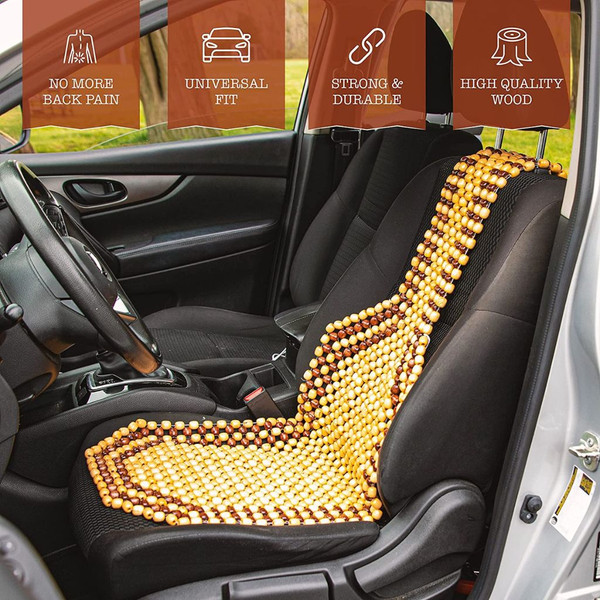 Zone Tech® Wood Beaded Car Seat Cover product image
