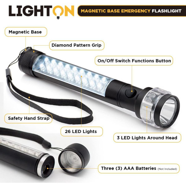 3-in-1 29-LED Magnetic Base Emergency Flashlight product image