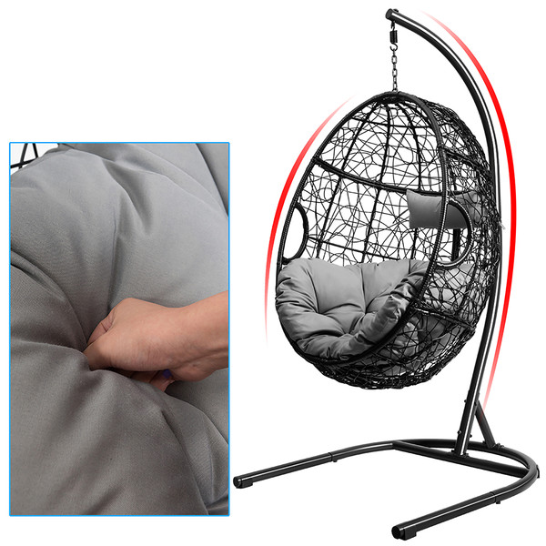 Hanging Cushioned Swing Egg Chair with Stand  product image