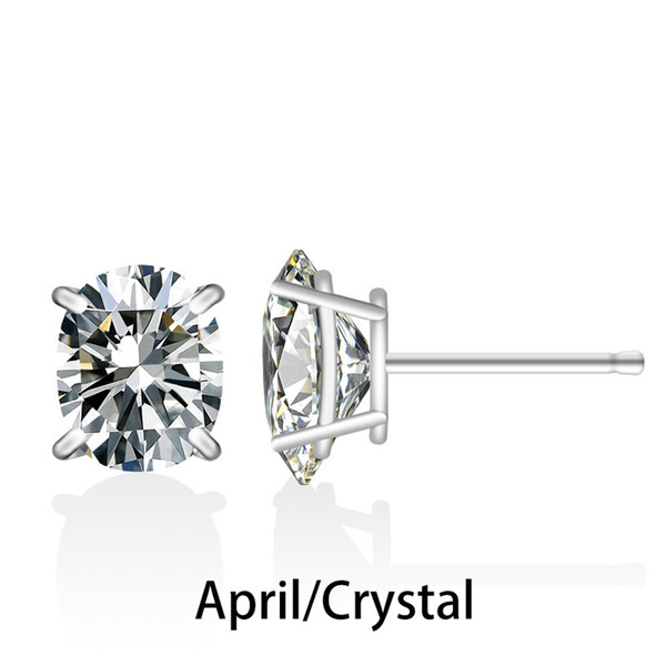 925 Sterling Silver 2.00CTTW Crystal Oval- and Round-Cut Stud Earrings (2-Pair) product image