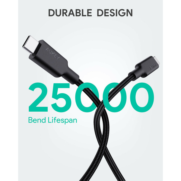 AUKEY® 10-Foot High-Speed Nylon 100W PD USB-C Cable product image