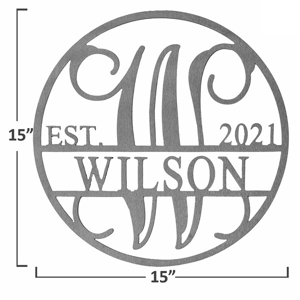 Personalized 15-Inch Established Circle Monogram Name Date Metal Sign product image