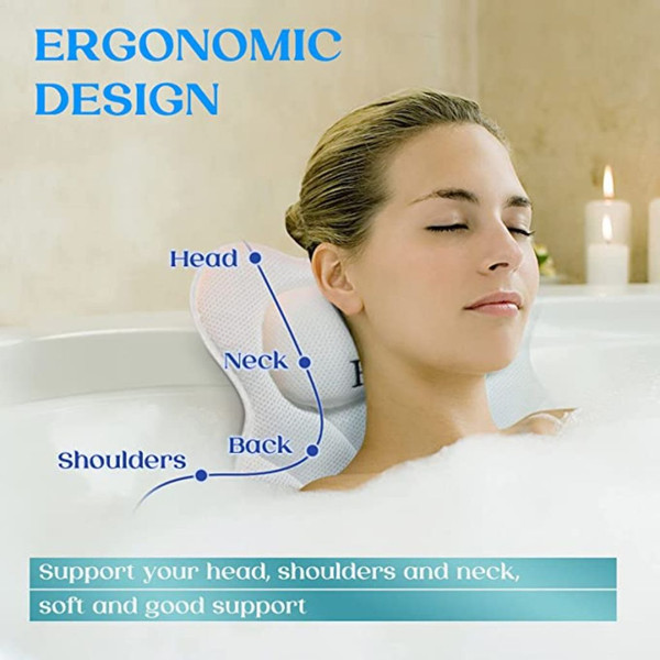 Hawbath™ Ultra-Soft Bath Pillow with 6 Suction Cups product image