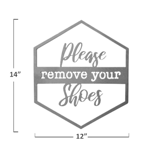 Hexagon Door Greetings Modern Rustic Word Art Sign product image