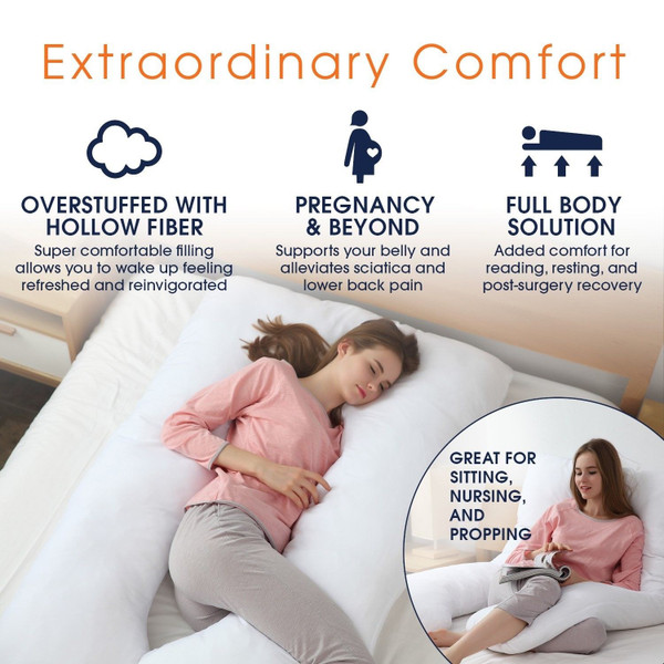 Cheer Collection Down Alternative U-shaped Body Pillow  product image