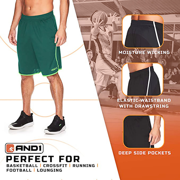 AND1® Men's Active Athletic Performance Shorts (4-Pack) product image