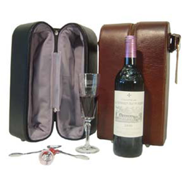 Leather Double Wine Bottle Case Pick Your Plum