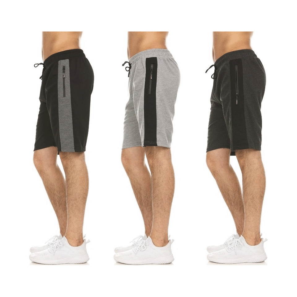 Men's Moisture-Wicking Shorts with Zipper Pockets (3-Pack)  product image