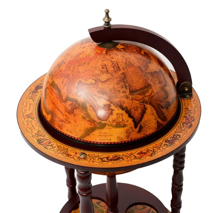 16th Century Italian Wood Globe 36'' Wine Bar product image